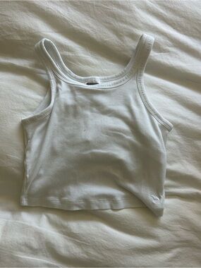 PINK Victoria's Secret White Ribbed Tank Crop